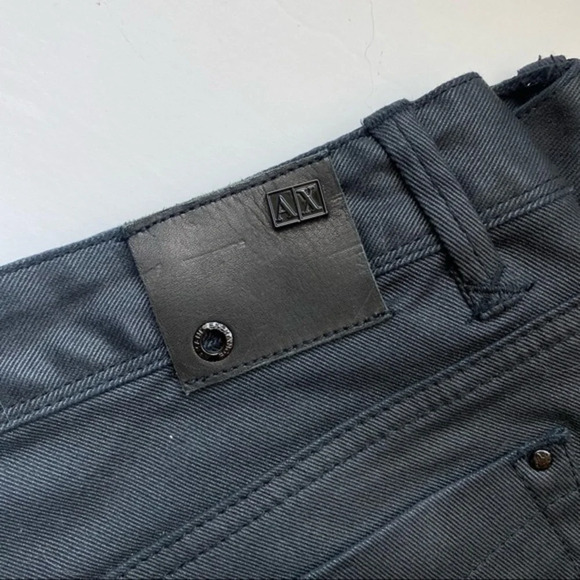 Armani Exchange • Charcoal Grey Waxed Coated Moto Skinny Pants - Picture 6 of 8